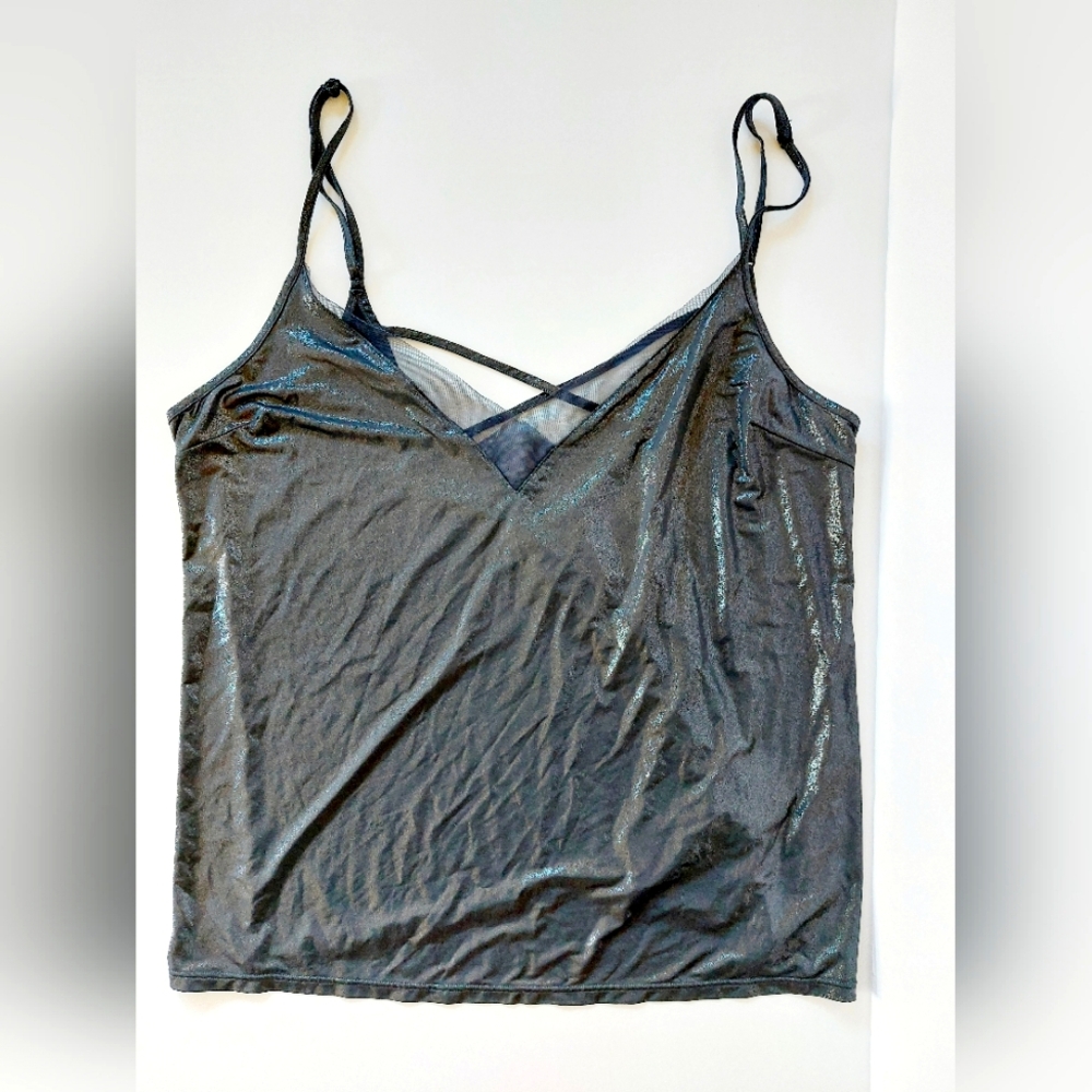 Charcoal Gray/Silver Camisole Blouse size Medium‎ Victoria's Secret Boudoir